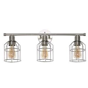 Lalia Home 25" 3 Light Industrial Wired Vanity Light, Nickel